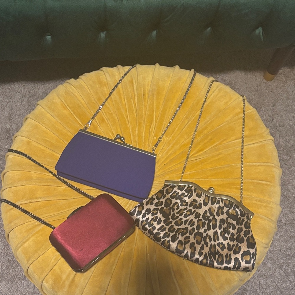 Leopard Print, Burgundy and Royal blue purse!  The texture of each is BOMB!
